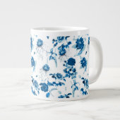 Jumbo Tasse-Blue-Floral-Kaffee-Tasse Jumbo-Tasse (Vorderseite Rechts)
