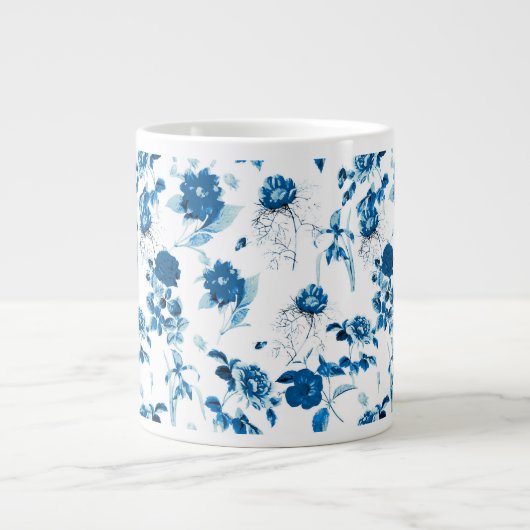 Jumbo Tasse-Blue-Floral-Kaffee-Tasse Jumbo-Tasse (Vorderseite)