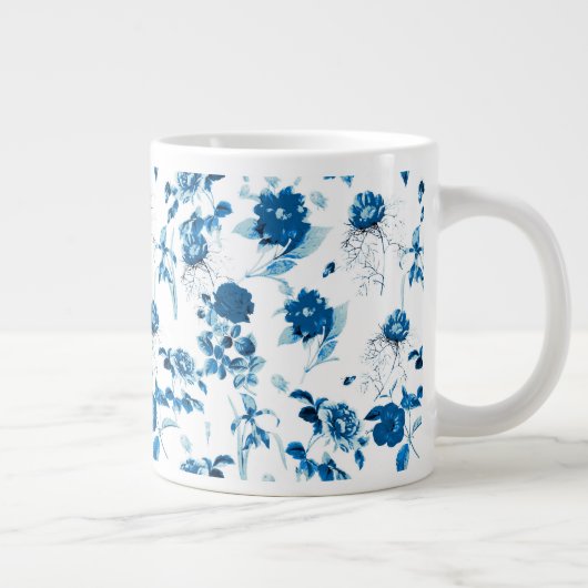 Jumbo Tasse-Blue-Floral-Kaffee-Tasse Jumbo-Tasse (Rechts)