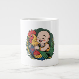Jumbo-Tasse | Chloe Baby hugs the Rooster