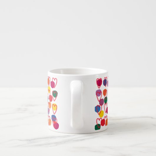 Jumbo-Tasse Espressotasse mit Punkten und Herzen (Rückseite)