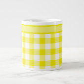 Jumbo Tasse, Lemon Yellow Karo Gingham Pattern Jumbo-Tasse (Vorderseite)