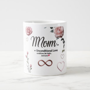 Jumbo Tasse - Mama, Unendliche Liebe mit Rose & He