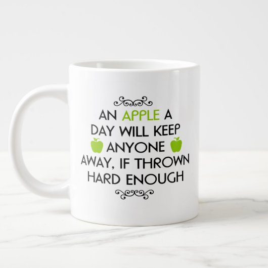 Jumbo-Tasse mit "An Apple a Day" (Links)