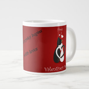 Jumbo Tasse mit Herz und Katze für jeden Tag