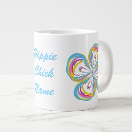 Jumbo-Tasse mit "Hippie Chick" (Vorderseite Rechts)