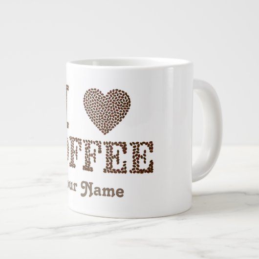 Jumbo-Tasse mit "I Heart Coffee" (Vorderseite Rechts)
