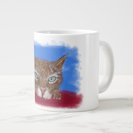 Jumbo-Tasse mit niedlichem Katzenmotiv (Vorderseite Rechts)