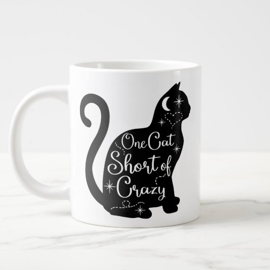 Jumbo-Tasse mit "One Cat Kurz of Crazy" (Links)