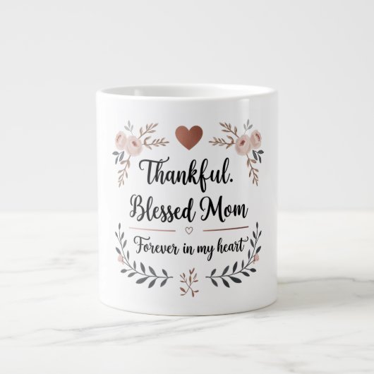 Jumbo-Tasse mit Rose-Skript (Vorderseite)
