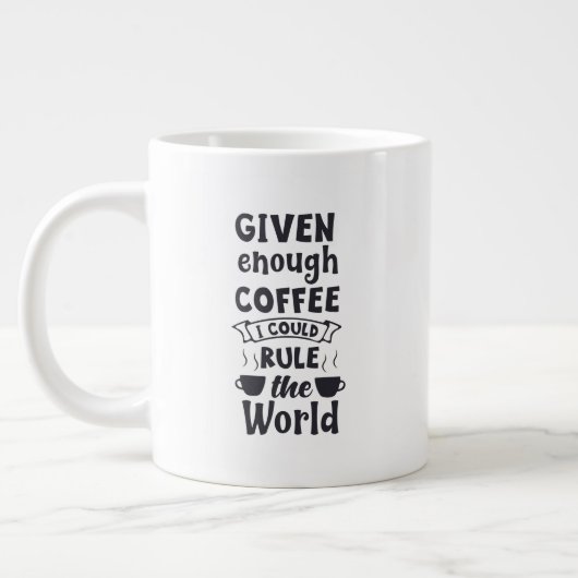 Jumbo-Tasse mit "Rule The World" (Links)