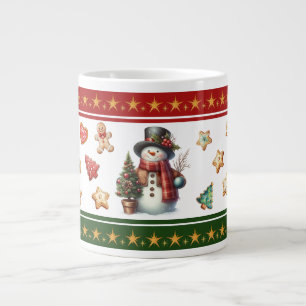 Jumbo-Tasse mit Schneemann und Weihnachtskeksen