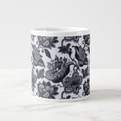 Jumbo-Tasse mit schwarzem Blumenmuster (Vorderseite)
