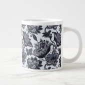 Jumbo-Tasse mit schwarzem Blumenmuster (Rechts)
