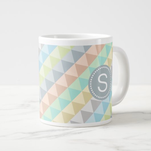 Jumbo-Tasse Monogram Modern Geometric (Vorderseite Rechts)