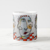 Jumbo-Tasse - Orange Checkered (Vorderseite)