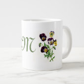 JUMBO TASSE PANSY ILLUSTRATION CUSTOM INITIAL (Vorderseite Rechts)