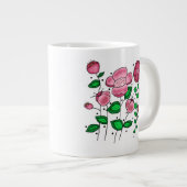 JUMBO-Tasse - Rosa fantastische Blumen (Vorderseite Rechts)