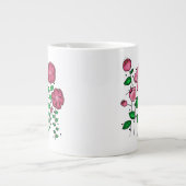 JUMBO-Tasse - Rosa fantastische Blumen (Vorderseite)