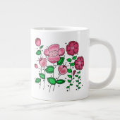 JUMBO-Tasse - Rosa fantastische Blumen (Rechts)