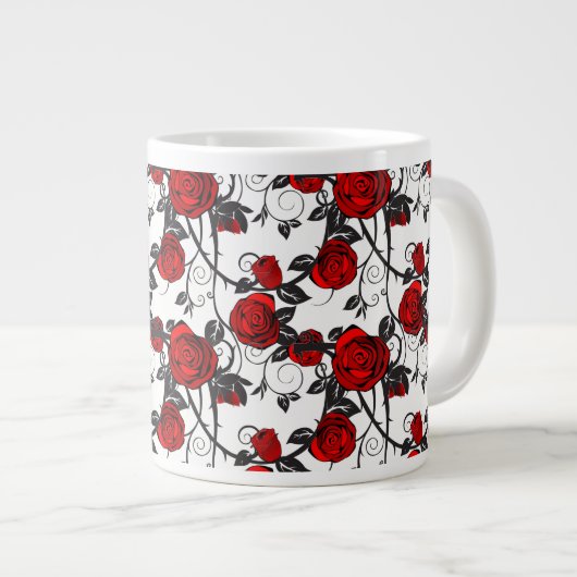 Jumbo Tasse-Rote Rose-Wein Jumbo-Tasse (Vorderseite Rechts)