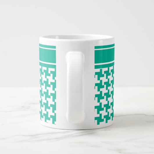 Jumbo-Tasse, Smaragdgrüner Dogzahnkahn-Karo Jumbo-Tasse (Rückseite)