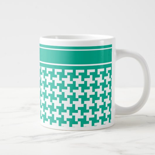 Jumbo-Tasse, Smaragdgrüner Dogzahnkahn-Karo Jumbo-Tasse (Rechts)