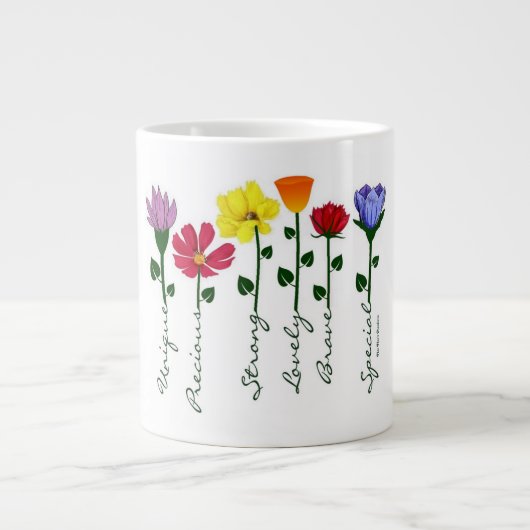 Jumbo-Tasse - Wildblumen n' Worte (Vorderseite)
