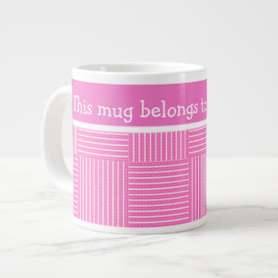 Jumbo-Tasse zum Personalisieren: Rosa und Weiß