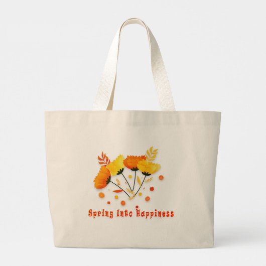 Jumbo Tote Tasche, Frühling ins Glück Jumbo Stoffbeutel (Rückseite)