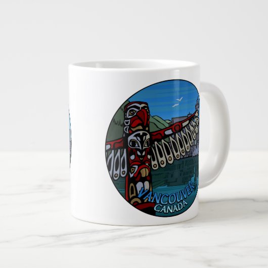 Jumbo Vancouver Coffee Tasse Native Art Sehenswürd (Vorderseite Rechts)