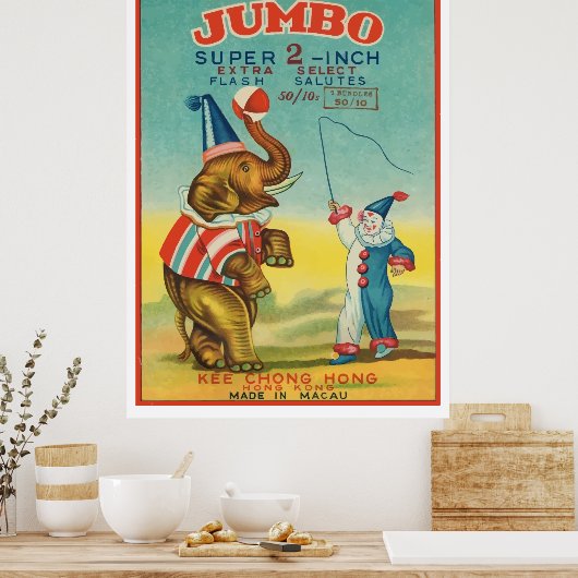 Jumbo (Vintager chinesischer Firecracker) Poster (Küche)