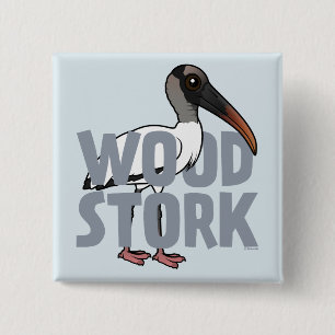 Jumbo Wood Stork Button