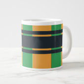 Jumbo Yellow Green Blue Kariert Jumbo-Tasse (Vorderseite Rechts)
