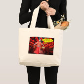 Jumbotasche. Happy Chinese New Year. Panda/man Jumbo Stoffbeutel (Vorderseite (Produkt))