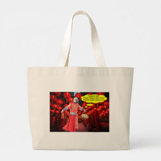 Jumbotasche. Happy Chinese New Year. Panda/man Jumbo Stoffbeutel