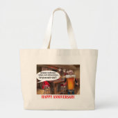Jumbotasche. Happy Jubiläum. Orang-Utan-Bier Jumbo Stoffbeutel (Vorne)
