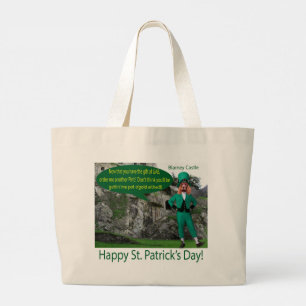 Jumbotasche. Happy St. Patrick's Day. Irish sette Jumbo Stoffbeutel