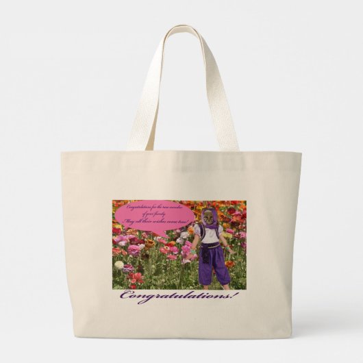 Jumbotasche. Herzlichen Glückwunsch! Jumbo Stoffbeutel (Rückseite)