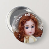Jumeau Antique Doll Collector 3" Button Button (Vorne & Hinten)