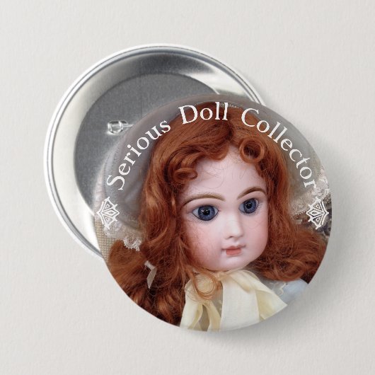 Jumeau Antique Doll Collector 3" Button Button (Vorne & Hinten)