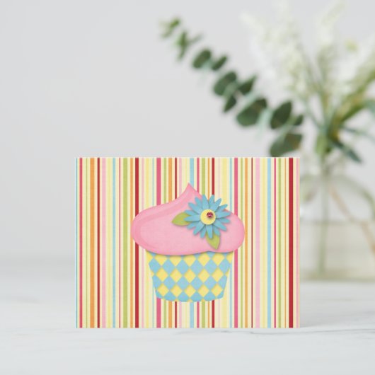 Jummy Cupcake Postkarte (Stehend Vorderseite)
