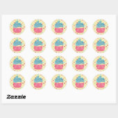 Jummy Cupcake Runder Aufkleber (Blatt)