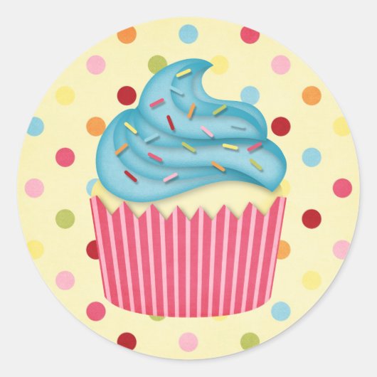Jummy Cupcake Runder Aufkleber (Vorderseite)