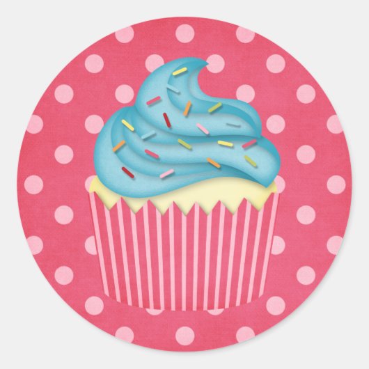 Jummy Cupcake Runder Aufkleber (Vorderseite)