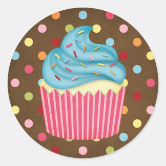 Jummy Cupcake Runder Aufkleber