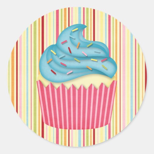 Jummy Cupcake Runder Aufkleber (Vorderseite)