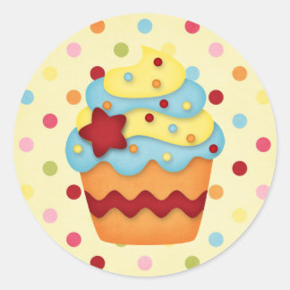 Jummy Cupcake Runder Aufkleber