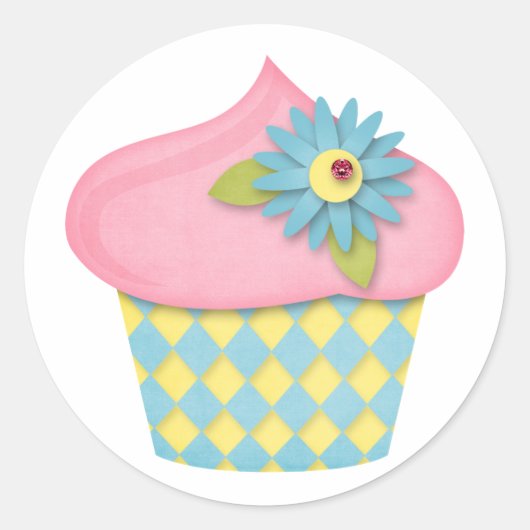 Jummy Cupcake Runder Aufkleber (Vorderseite)