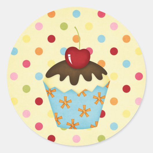 Jummy Cupcake Runder Aufkleber (Vorderseite)